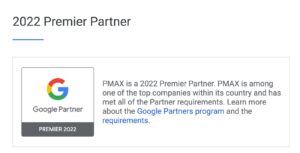 PMAX is Google's Premier Partner 2022