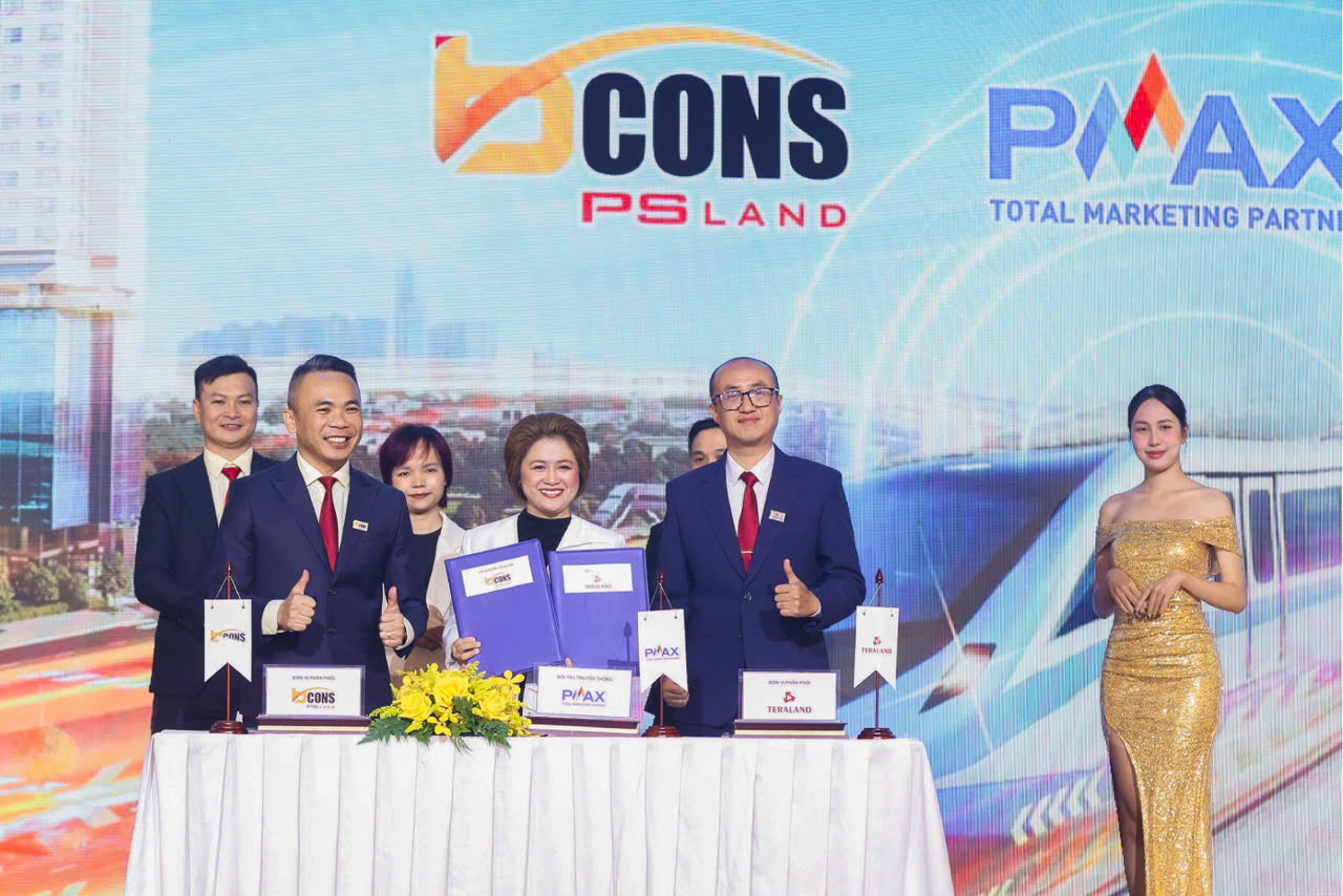 Lễ ký kết giữa đại diện dự án  Bcons NewSky và  đối tác truyền thông chiến lược PMAX